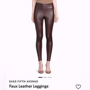 NWT - Saks Fifth Avenue Winter Leather Leggings